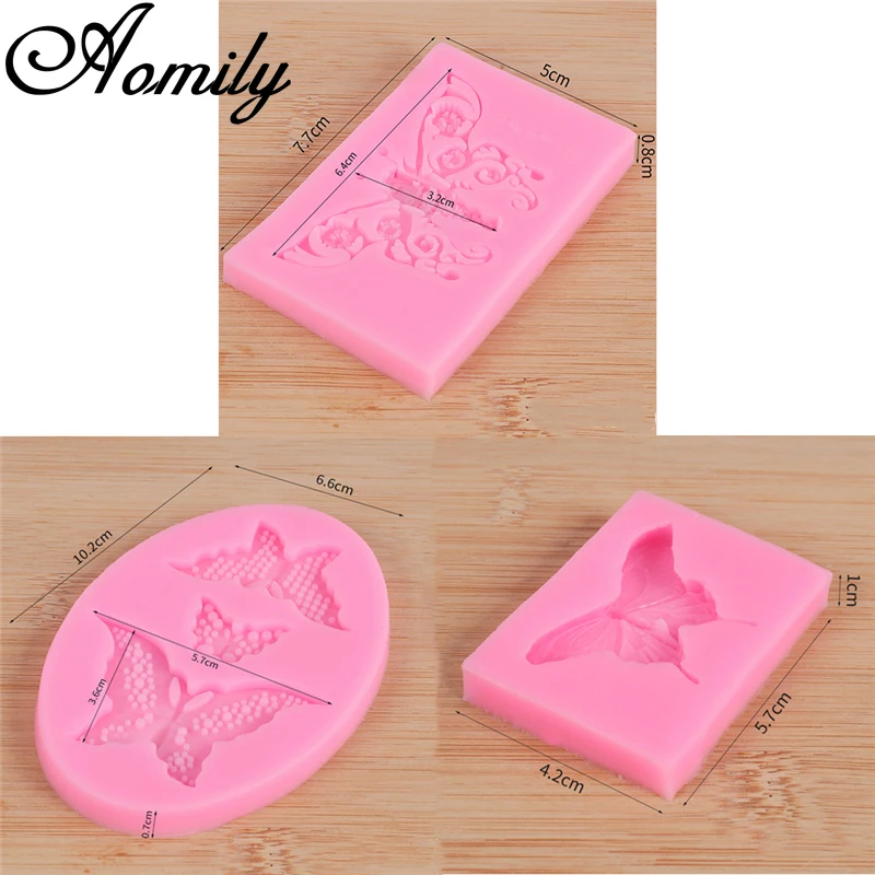Aomily бабочка мультфильм кружева торт плесень для DIY Fondant Торт Сахар ремесло