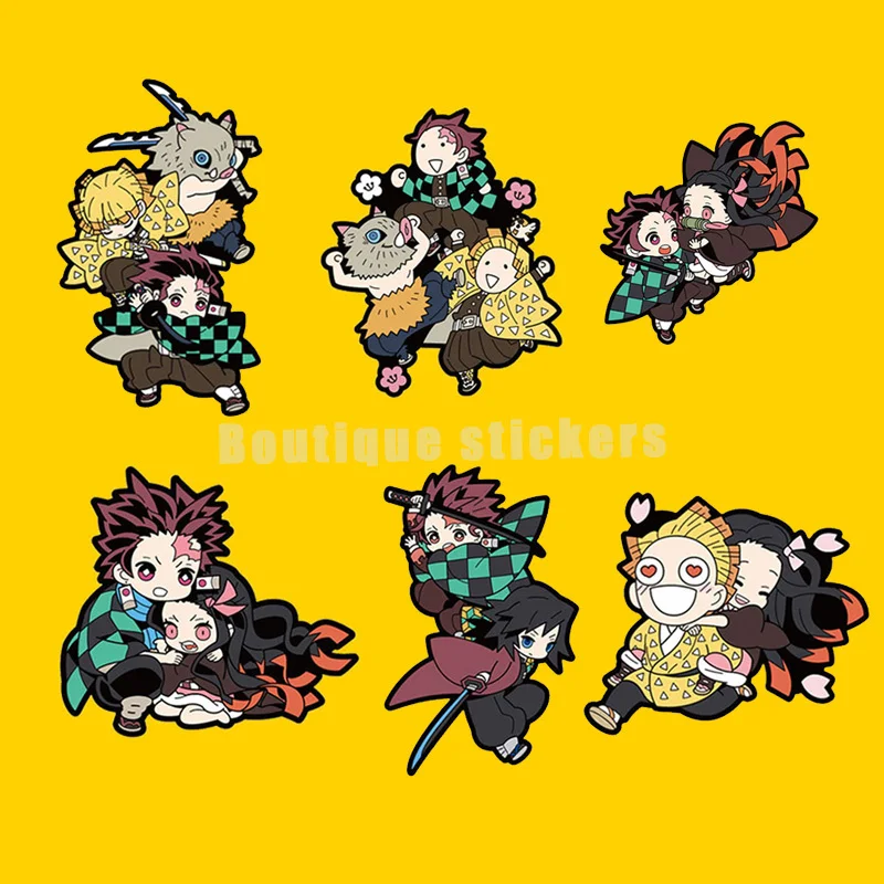 

Anime Cartoon Cute Q Version Electric Motorcycle Stickers Ghost Slayer Two-dimensional Car Body Decoration Stickers Painting