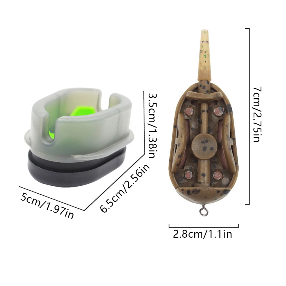 

Carp Fishing Inline Flat Method Feeder Portable 3+1 Inline Method Carp Fishing Bait Basket Feeders Mould Set Fish Tackle