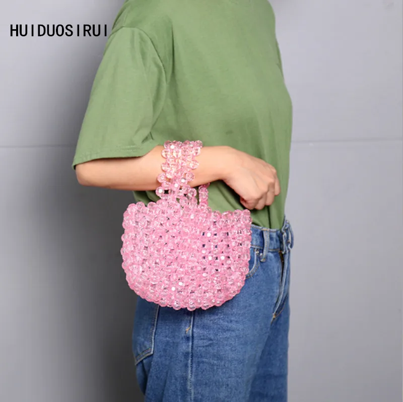2019 новая акриловая вышитая бисером тканая сумка блестящие женские сумки на плечо