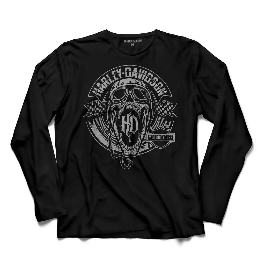 

HARLEY MOTORCYCLES DAVDSON SKULL DRY HEAD LONG SLEEVE T-SHIRT for