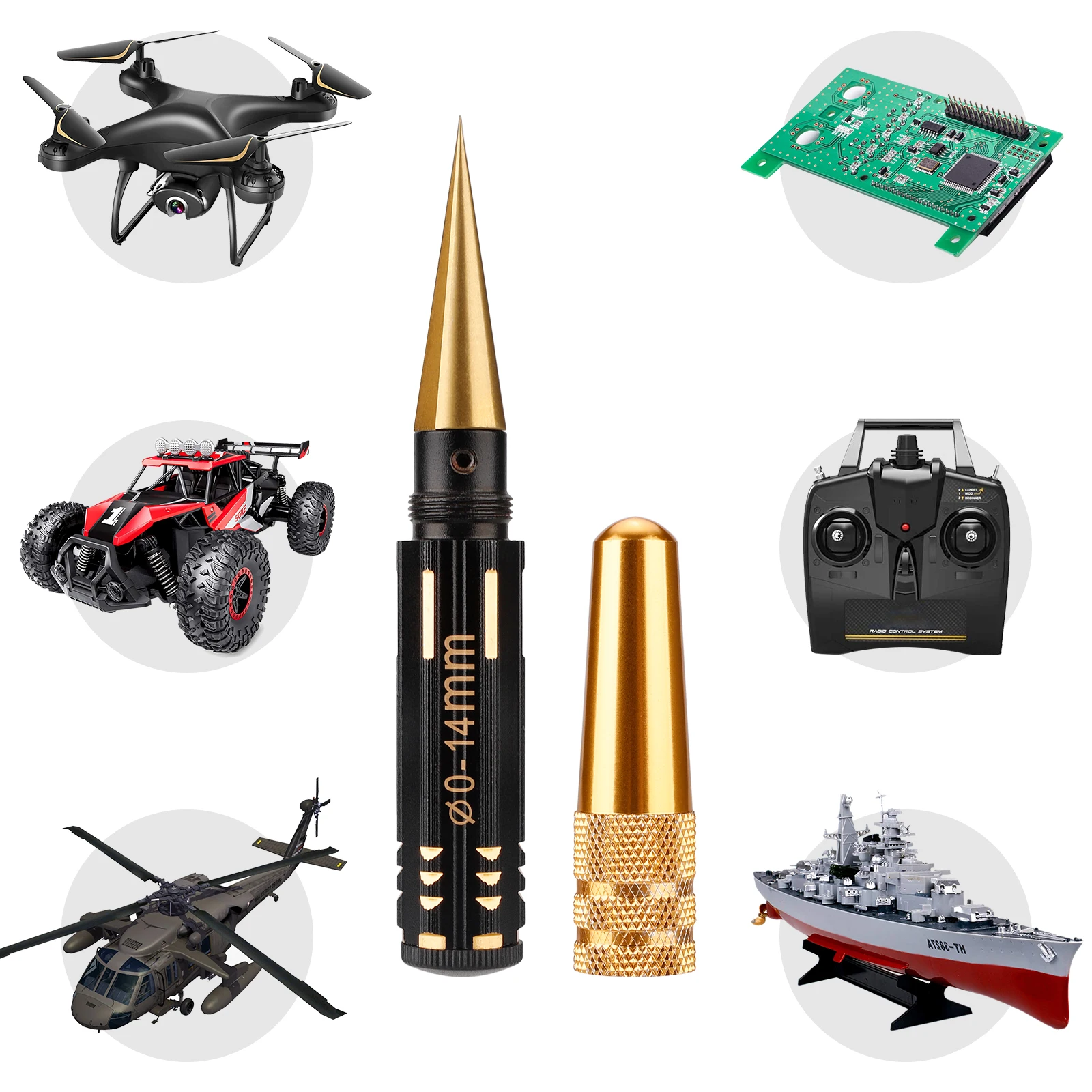 

Body Reamer 0-14mm Hole Puncher Sleeve Reaming Tool Upgraded Quality Durable Slip-resistant For RC Car RC Model Cars