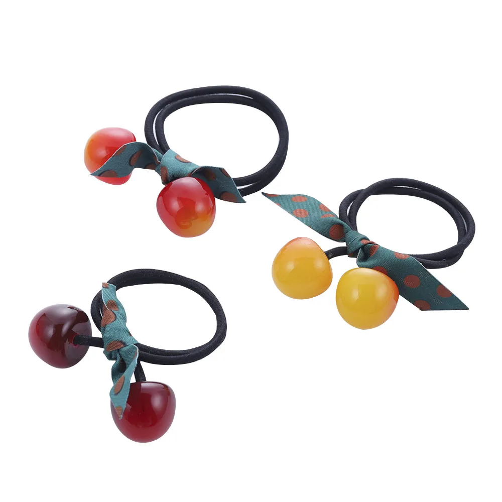 

Cherry hair band Headwear hair Korean version the cartoon headwear girl rubber band sweet cute hair accessories hair ties