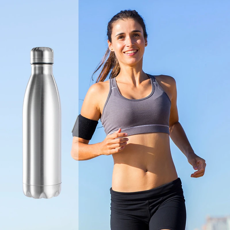 

1000ml Sports Stainless Steel Water Bottle Single Wall Cold Water Cola Bottle Portable Drinking Flask for Kids School Gifts