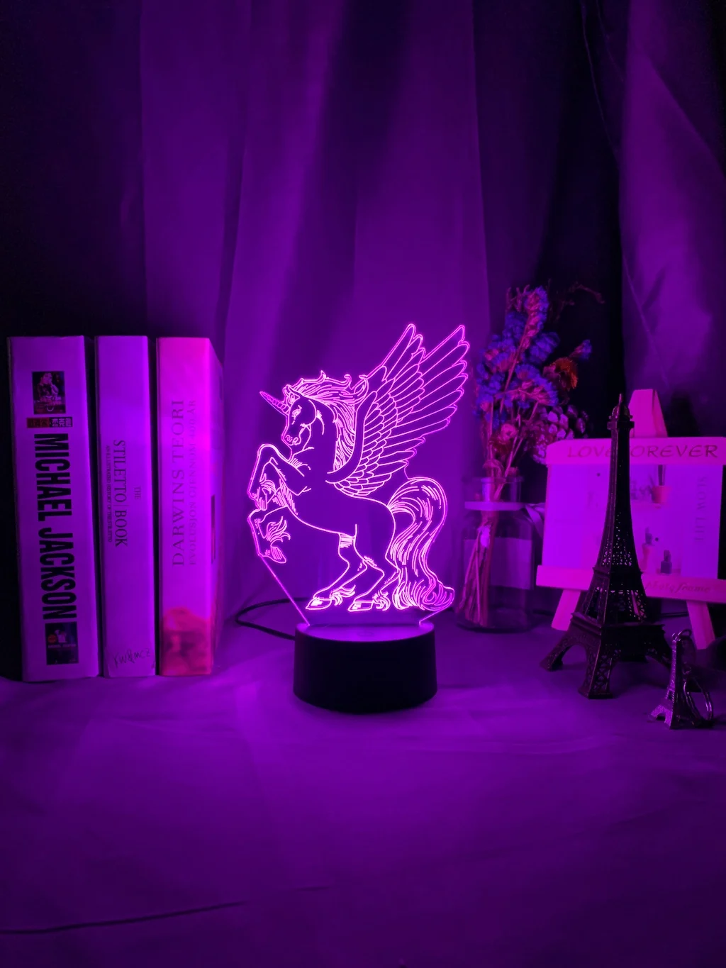 3d лампа Единорог детский ночной Светильник Цвет изменение Usb Батарея для малышей