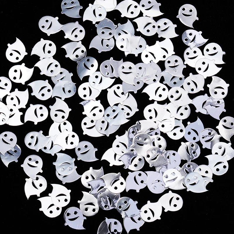 100 шт Смешанная форма Хэллоуин кошка паук летучая мышь металлические блестки