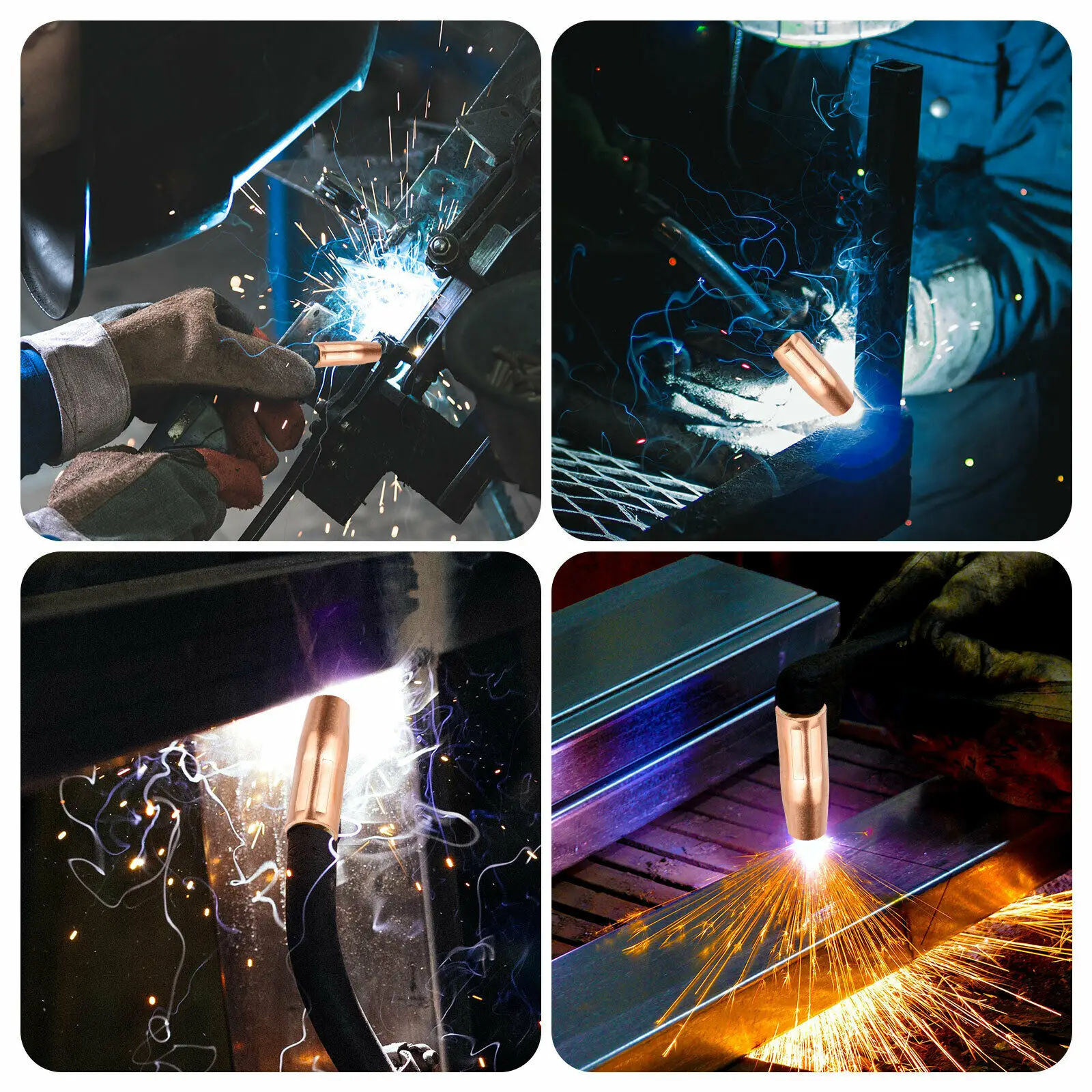 

14pcs Mig Welding Nozzle Welder Torch Nozzles Gold Tip Holder Contact Tips Kits For Mini /#1 Magnum 100L K530 Series Mig Welding