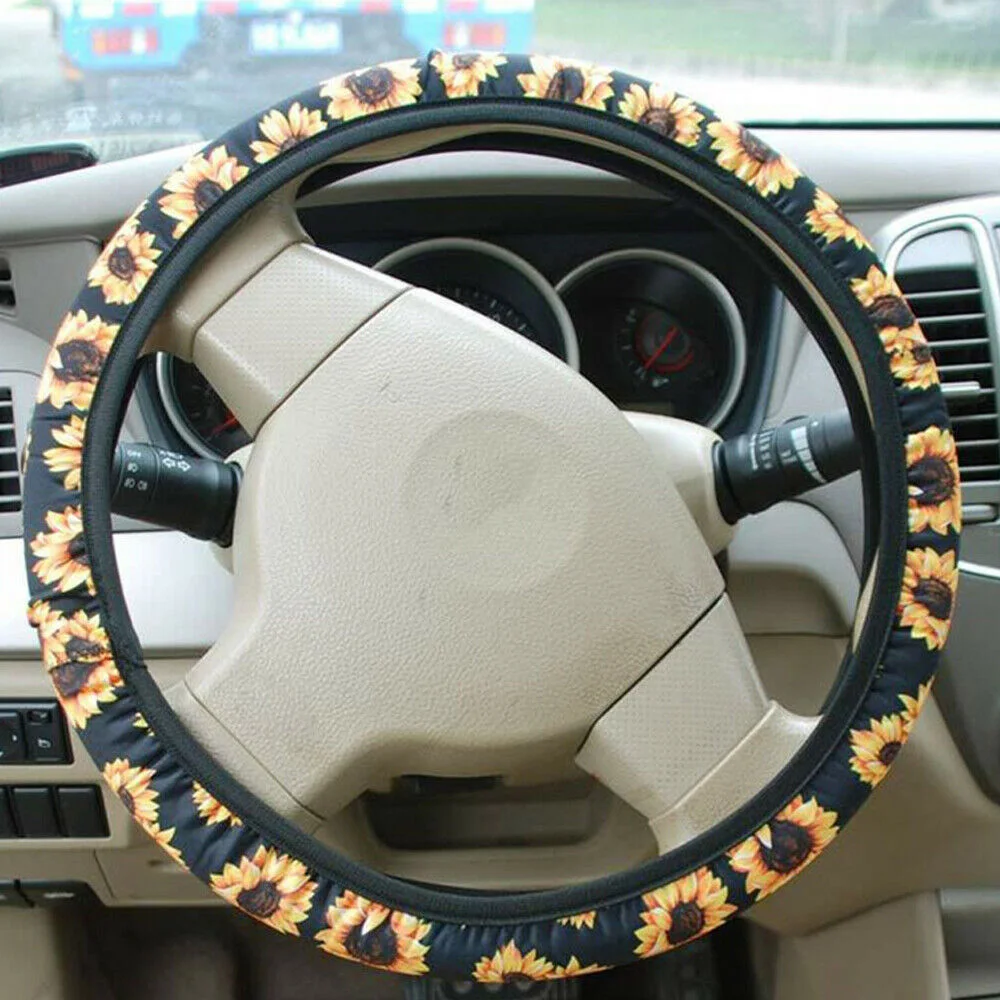 

Accessories Steering Wheel cover Sunflower design Protective Universal Car