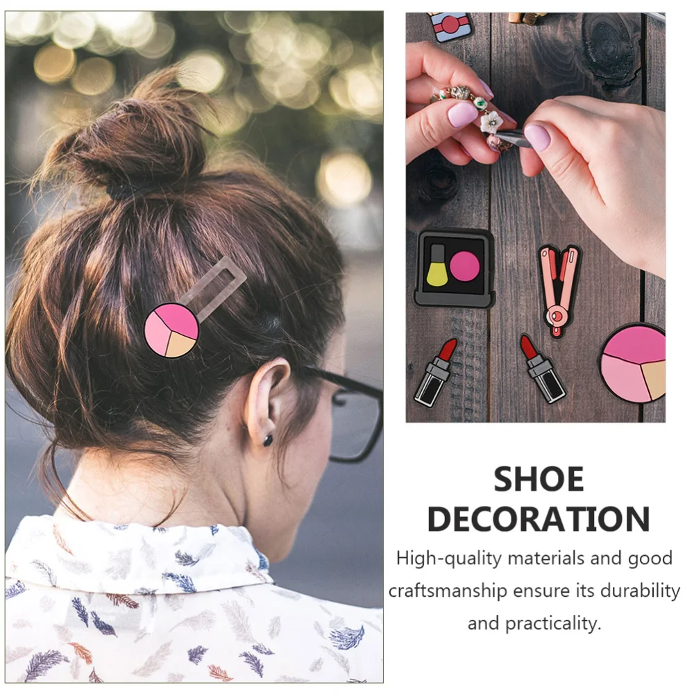 

40pcs Beautiful Shoe Charms Makeup Shoe Charms for DIY Craft (Random Style)