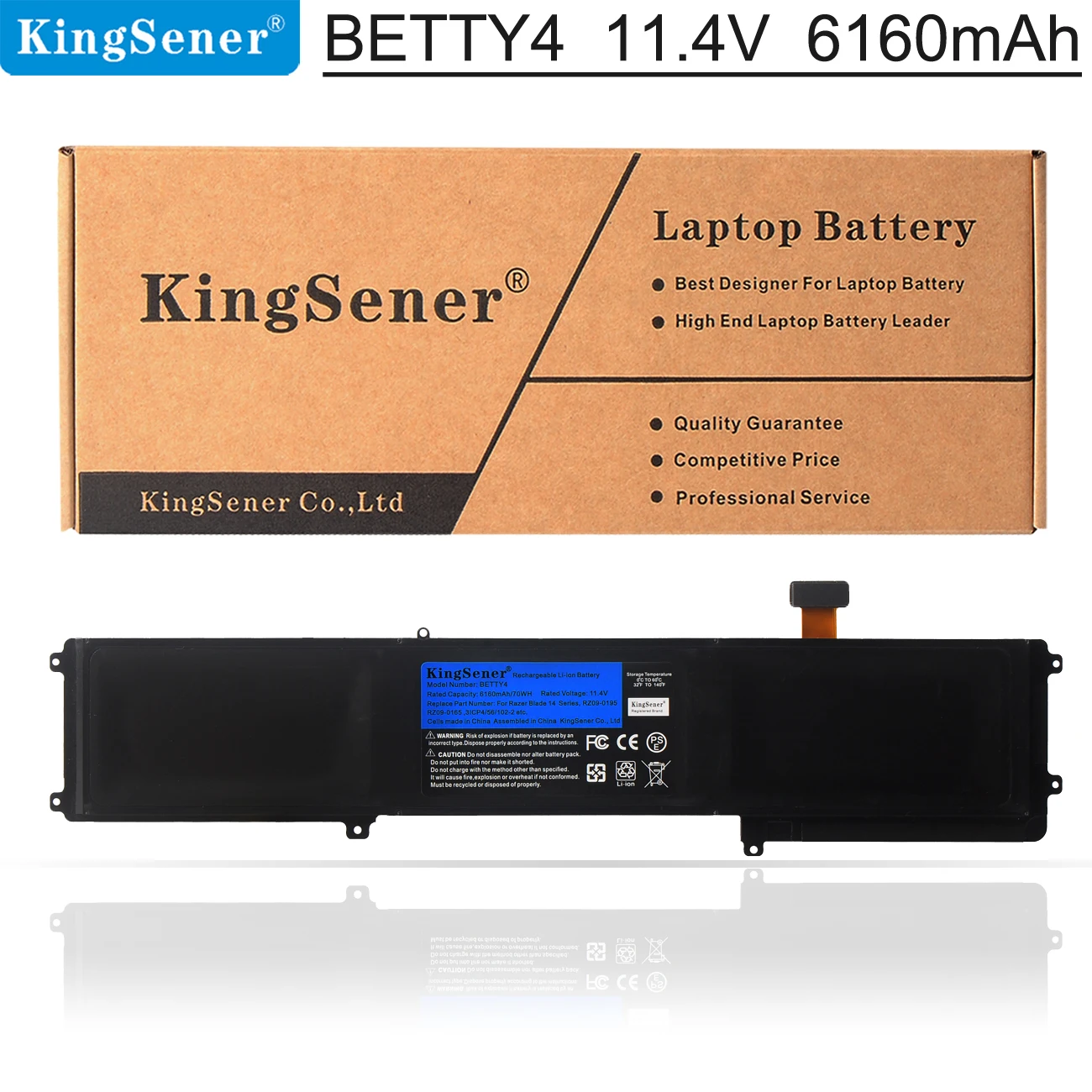 Аккумулятор KingSener BETTY4 для ноутбука Razer Blade 2016 14 дюймов V2 серия ноутбуков с