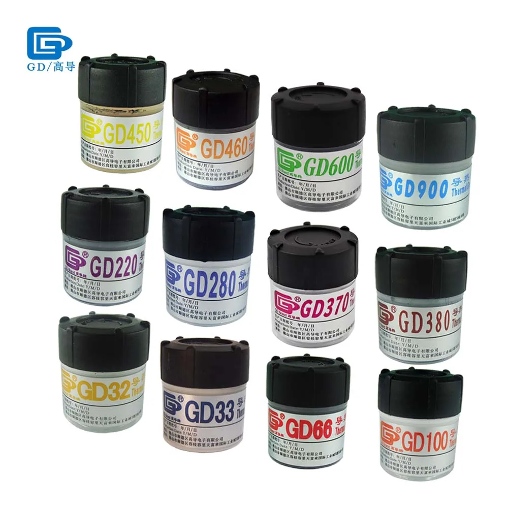 

Net Weight 20/25/30 Grams Can Packaging GD Brand Series GD900 Thermal Grease Paste Plaster Heat Sink Compound CN20 CN25 CN30
