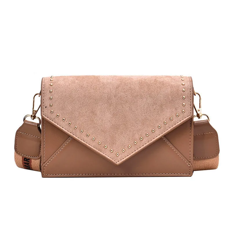 

Women's Bag 2020 Luxury Bag New High-quality Wild Shoulder Messenger Bag Fashion Wide Shoulder Strap Stitching Small Square Bag