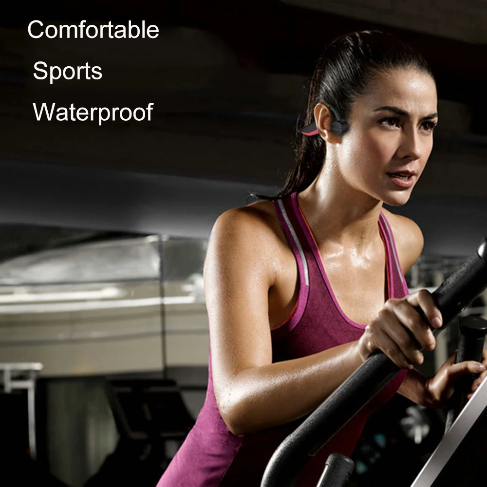 IPX8 водонепроницаемые наушники Bluetooth 5 0 костная проводимость беспроводная