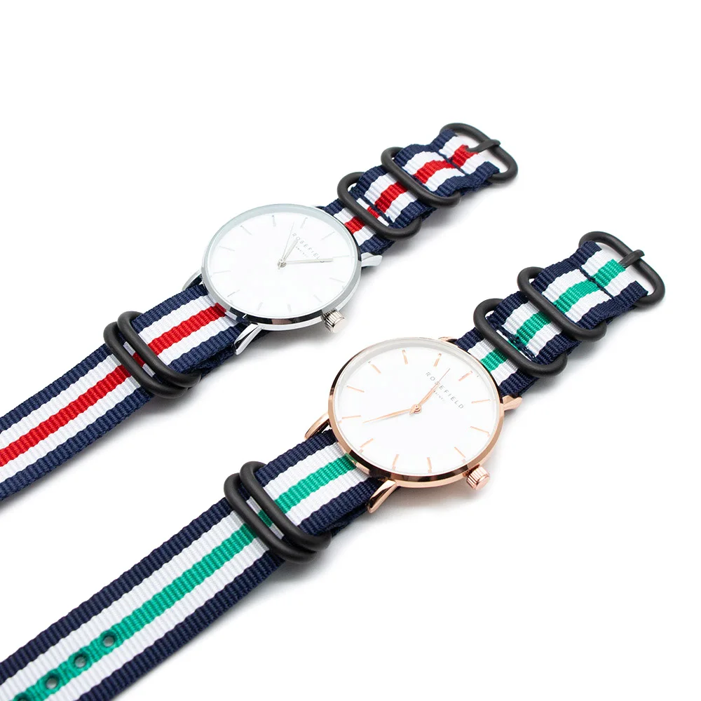 

Fashion Ballistic Nylon Watch Strap with Heavy Military Stainless Steel Black Ring Buckle 18MM 20MM 22MM 24MM 41 Colors Options