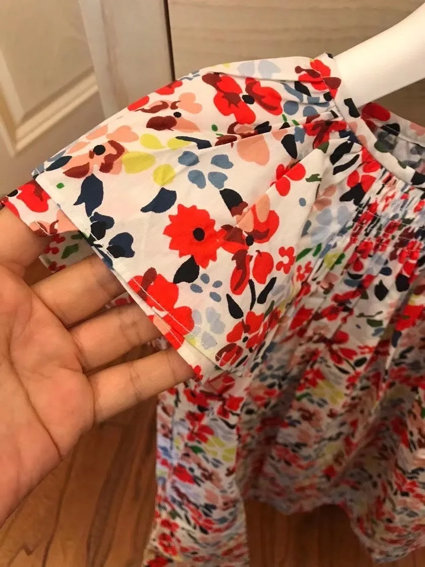 

2021 Presale 10th April Kids dress floral pattern cotton short sleeve girls dresses