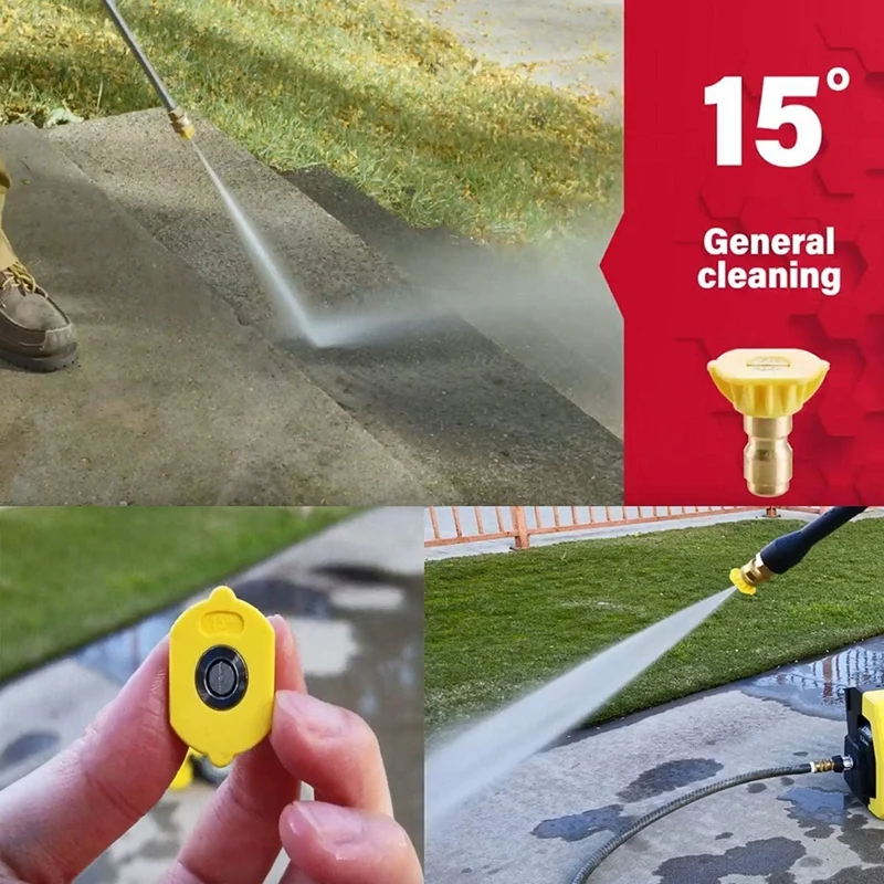 

40 Degrees Pressure Washer Spray Nozzle with 15 Degree Sprayer Nozzle Tip for 1/4Inch Quick Connect Coupling 10 Pcs