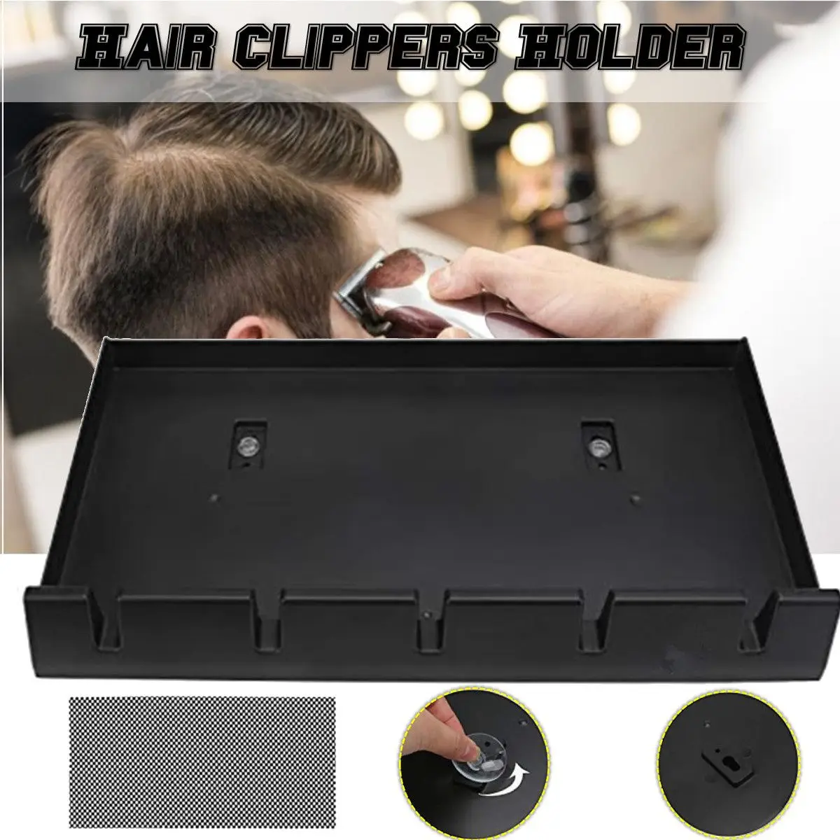 

Wall-mounted ABS Barber Clipper Tray Anti-slip Salon Clippers Organizer Razor Case Hair Salon Accessories Hair Trimmer Holder