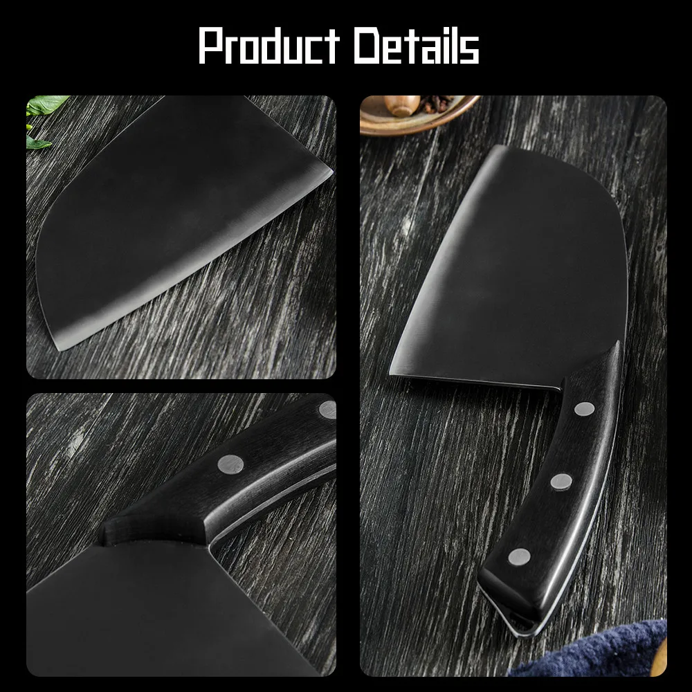 

XYj 1 Pcs Stainless Steel Professional Cooking Knife 7 Inch Slicing Knife Kitchen Chopper Pratical Sharp Multi-Function Cutlery