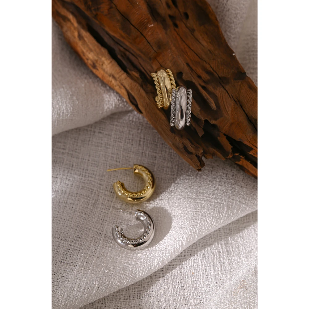 

Yhpup Vintage Geometric Texture Hoop Earrings New Design Punk Metal Statement Earrings Boucle D'Oreille Femme 2021 Girls Gift