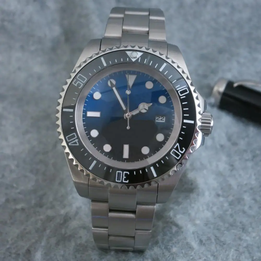 Часы мужские механические с большим циферблатом из сапфирового стекла 44