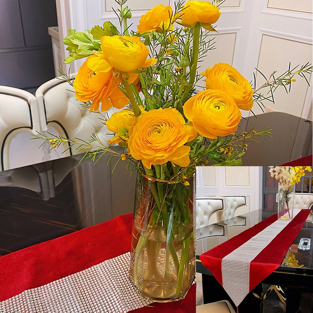 

Modern Table Runner Flannel Diamond Marriage Tassel Patchwork Chirstmas Wedding Banquet Party Event Decoration Home Textile