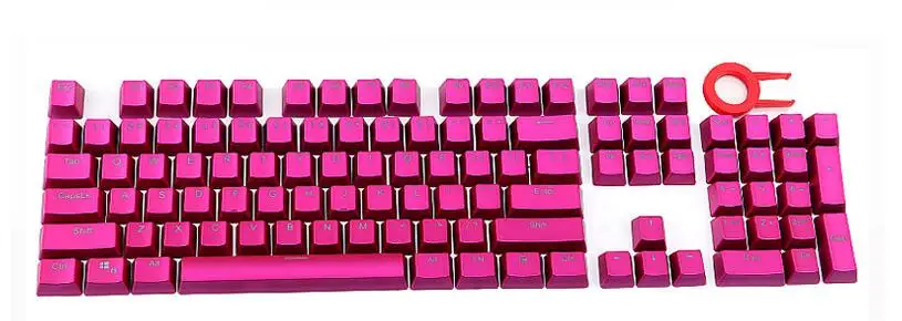 Rose Контрастная цветная PBT Механическая клавишная крышка s для механических клавиатуры Cherry MX Низкопрофильная игровая клавишная крышка с кнопками 104 - Цвет: Rose