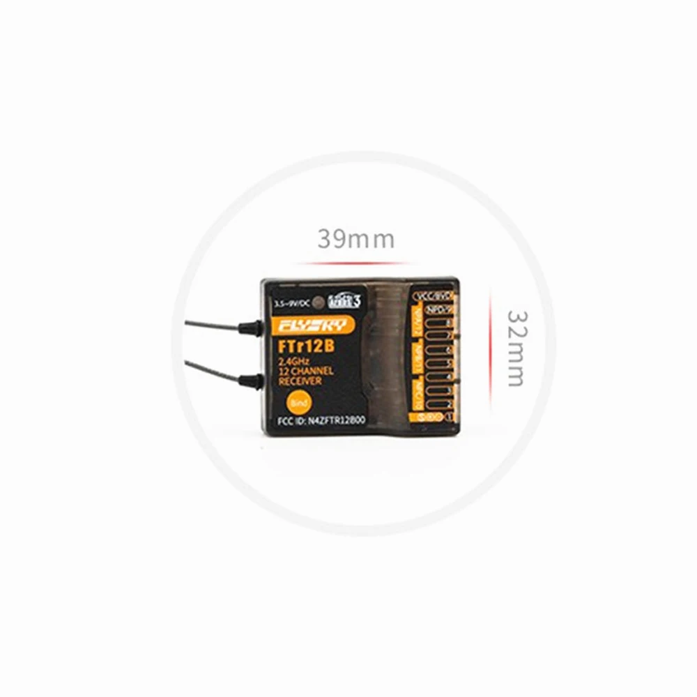 

FlySky FTr12B 2.4GHz 12CH Two-Way Dual-Antenna AFHDS 3 PWM/PPM/i.BUS/S.BUS Output RC Receiver for RC Racing Drone Accessories