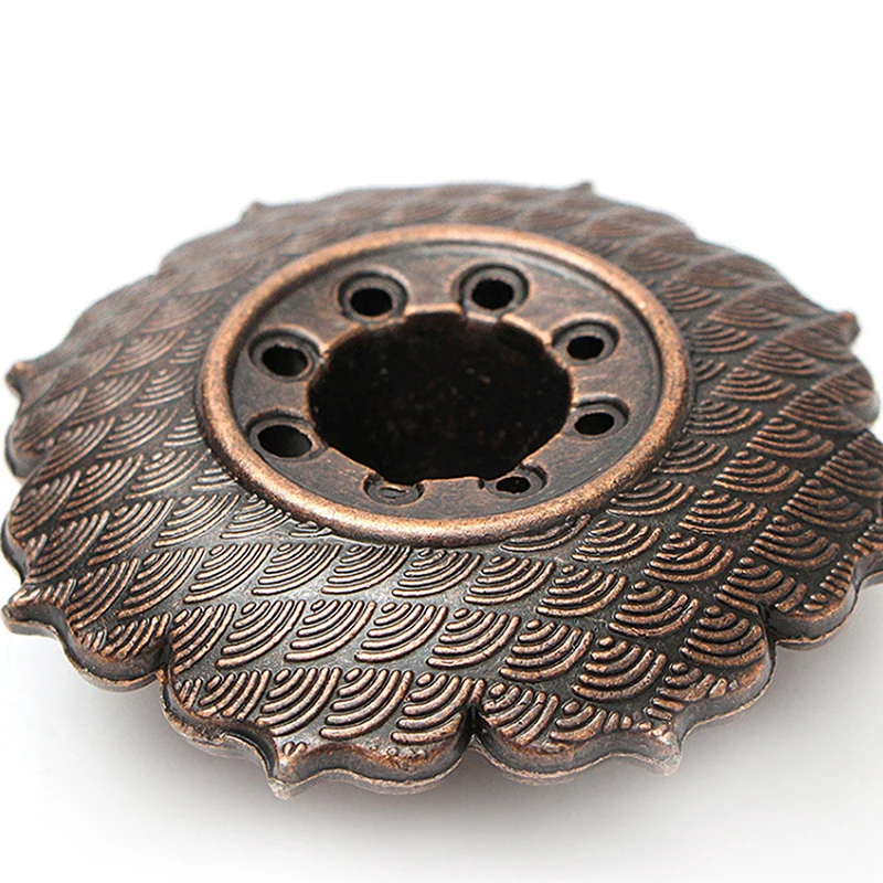 

9 Holes Censer Burner Plate Flower Statue Copper Seat Incense Holder Cone