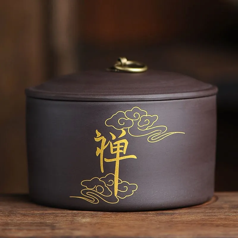 Несколько размеров из фиолетовой глины под Чай Caddy копилки бытовой бак хранения