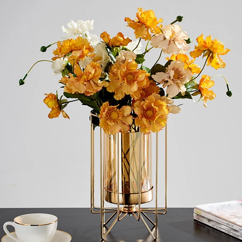 Simple Light Luxury Glass Vase Living Room Flower Arrangement Dining Table Home Decor TV Cabinet | Дом и сад