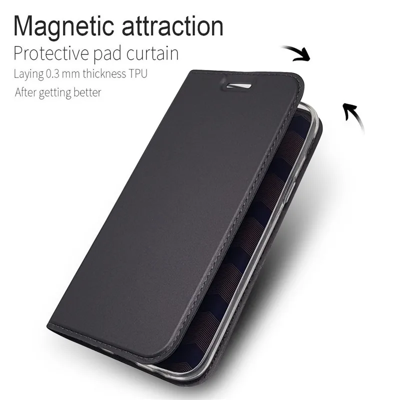 Тонкий кожаный чехол-бумажник для Asus Zenfone Max M2 ZB633KL откидной Чехол-подставка Shot Pro