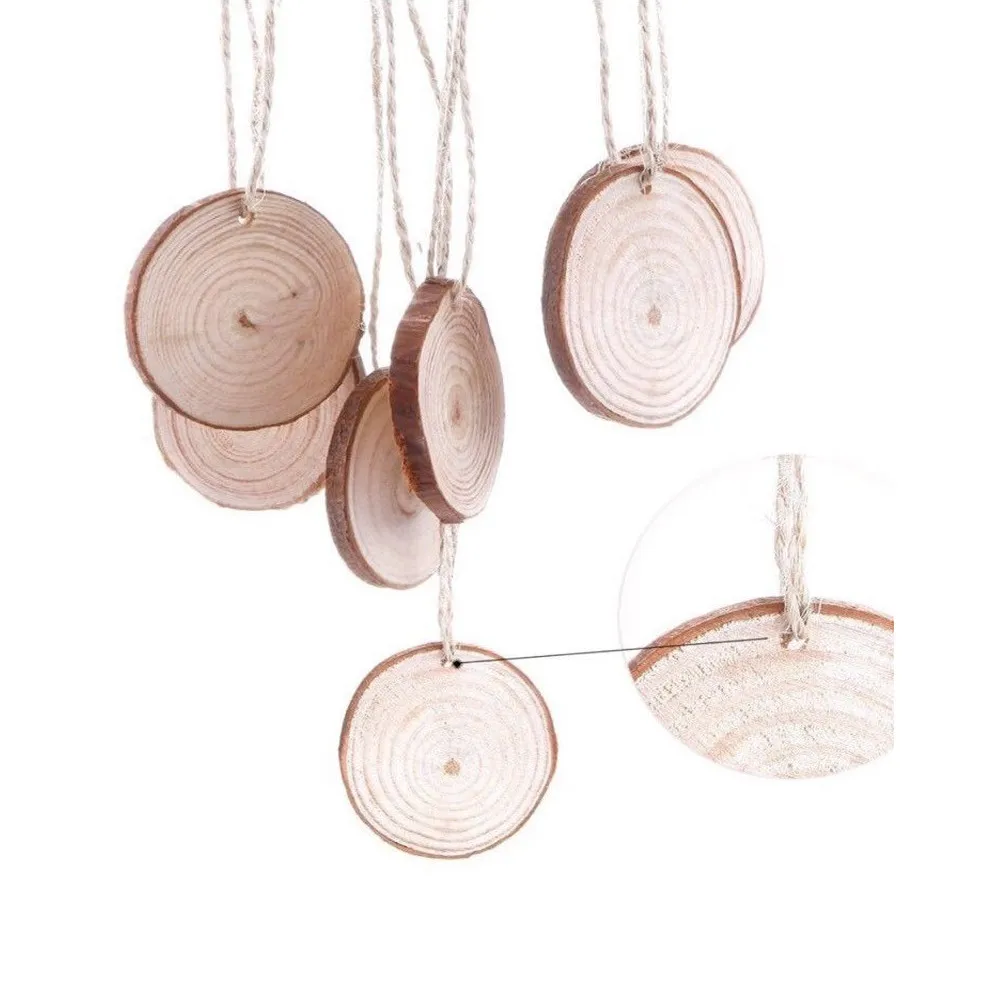 Ремесленные Деревянные ломтики сделай сам 20 шт. 6-7 см круглые Незавершенные