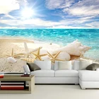 3D Самоклеящиеся водонепроницаемые Настенные обои, современный синий морской пейзаж, Морская звезда, настенные наклейки для ванной, гостиной, плакат