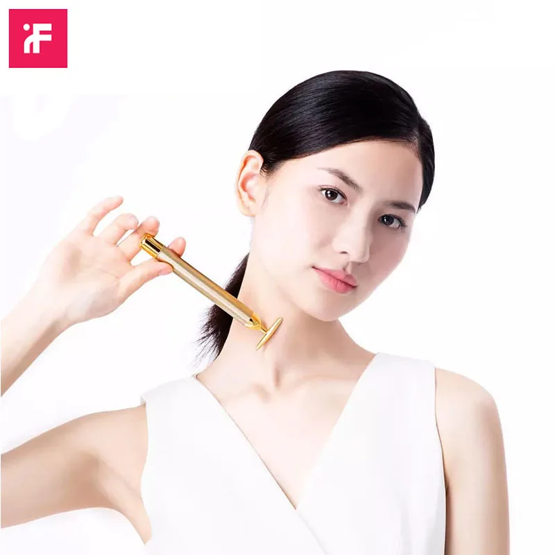 

Массажер для лица, 24K Gold, для похудения, красоты кожи лица, импульсный, укрепляющий, подтягивающий, подтягивающий