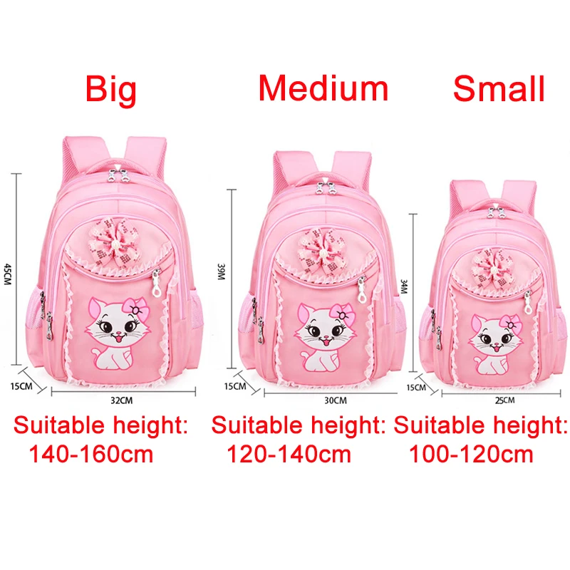Cute Girls School Bags Children Schoolbag Orthopedic Primary Cartoon Cat School Backpack Princess Bagpack Kids Book Bags Mochila