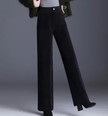 

Вельветовые брюки для девочек для женщин размера плюс с эластичной резинкой на талии из смеси хлопка; Цвет черный, серый, красный; Светло-син...