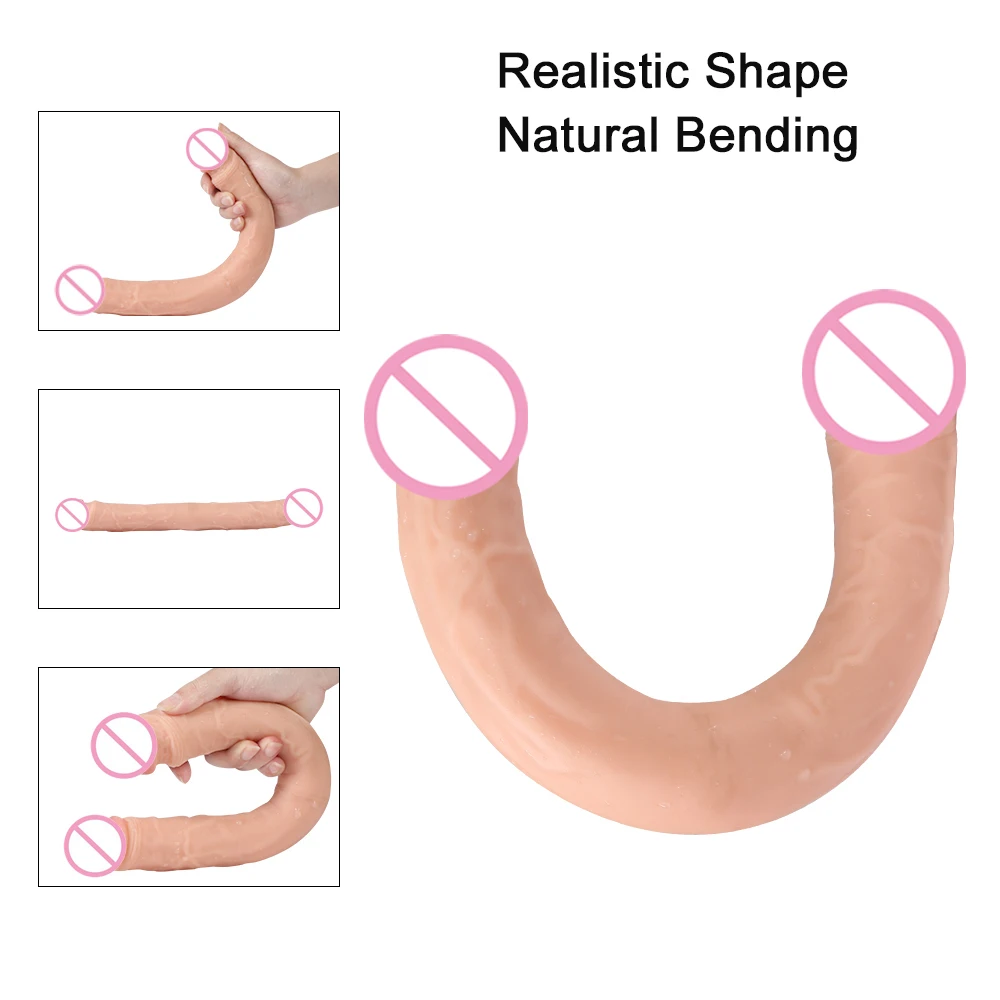 Двойной фаллоимитатор для женщин Вагина анальный реалистичный мягкий длинный
