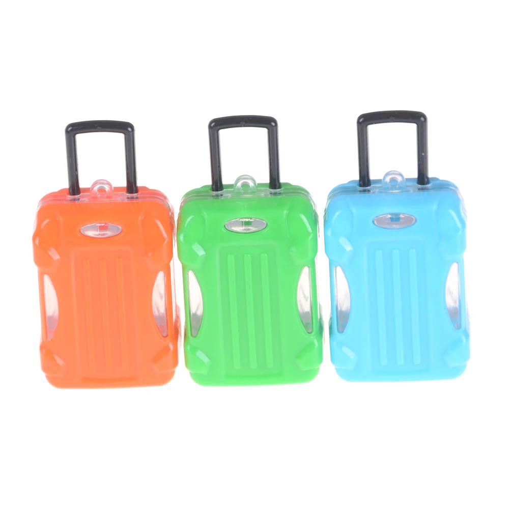 

1pcs Doll Travel Dolls Outgoing Decor Dollhouse Accessories Girl Gift Random Cute Plastic Rolling Suitcase Luggage Box