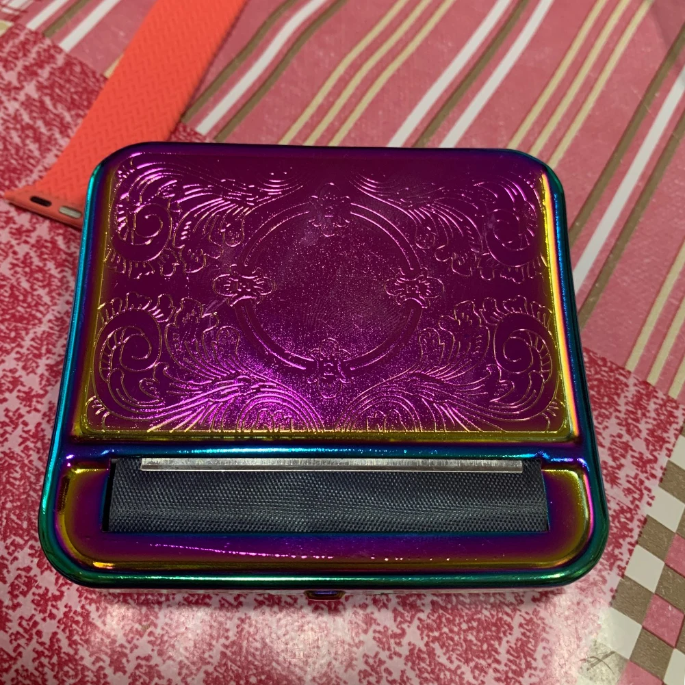 Портативный металлический портсигар портативный 70 мм Серебряный ролик для