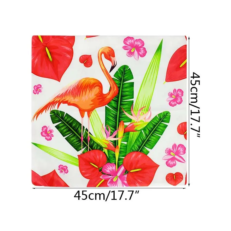 

Hawaiian Flamingo Pillowcase Cushion Cover Home Decor Tropical Plant Leaves Sofa Car Cushion Cover Summer Party Pillowcase Decor