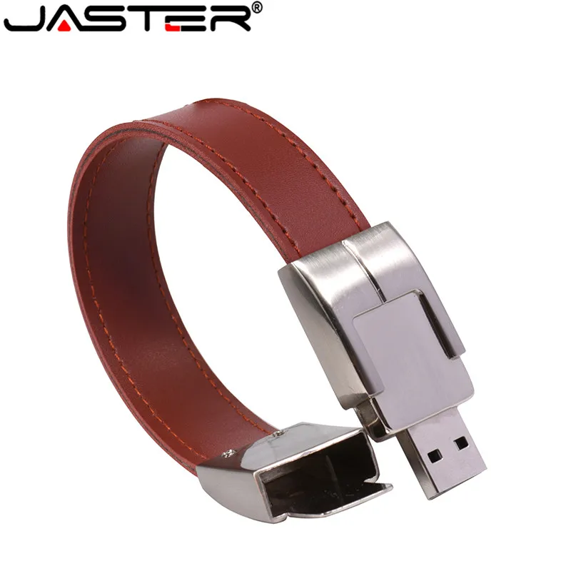 JASTER флеш-диск USB 2 0 64 Гб брелок из кожи и металла Pendrive creativo 32 ГБ 16 8 4 usb2.0 запястье |
