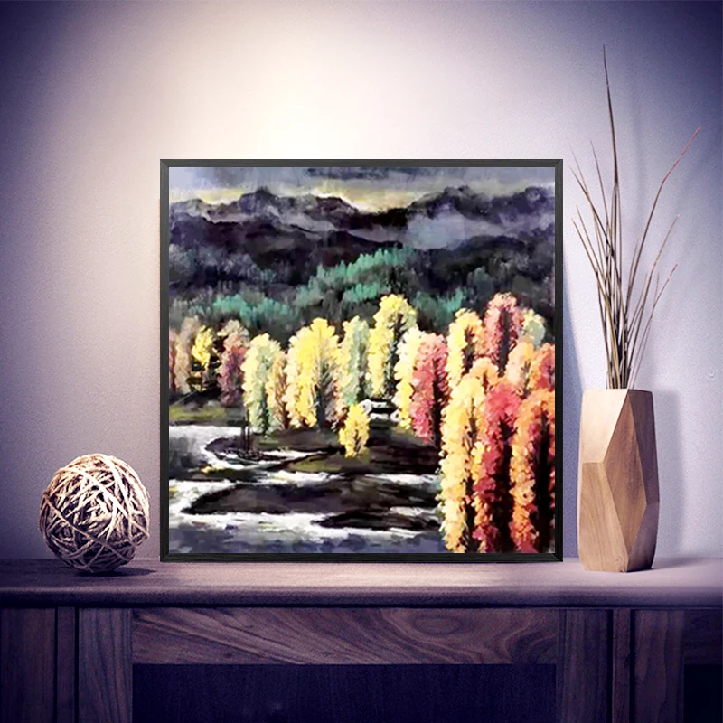 Лес природа и человеческая архитектура Пейзаж Деревья декорации картины по