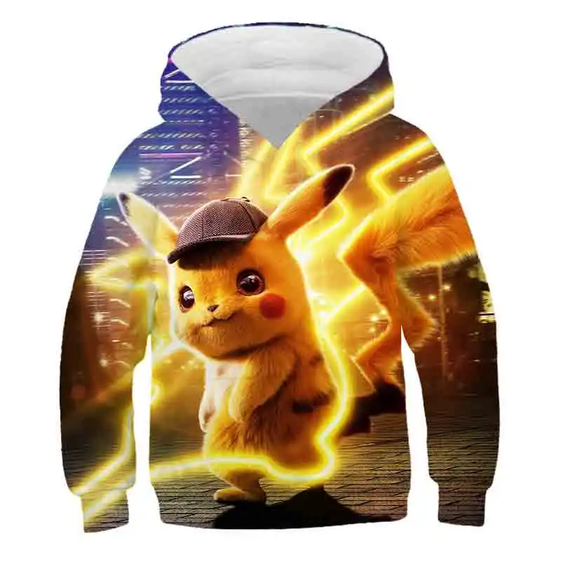 

Anime Pikachu Hoodies 3D Print Pullover Children's Clothing Autumn Clothing Boys Girls Sweatshirt Childhood Harajuku Streetwear