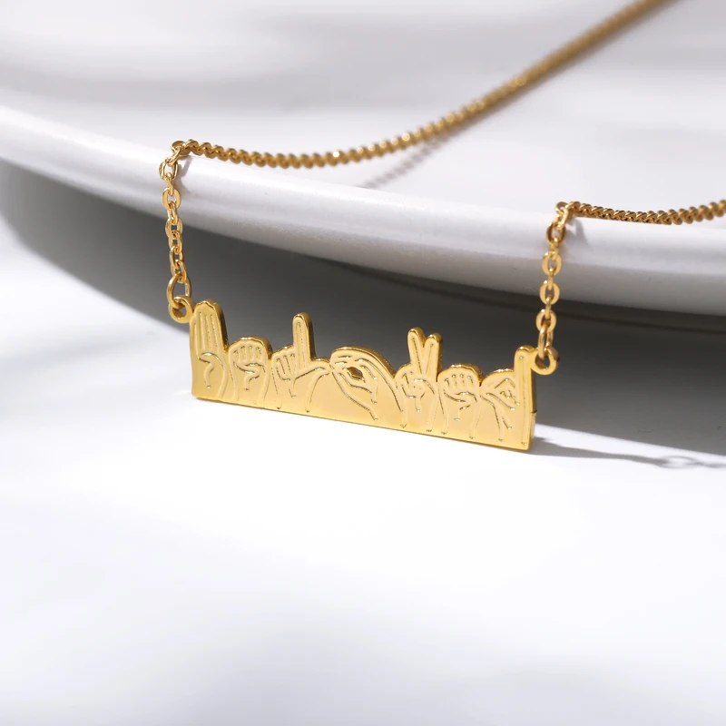 Забавные ювелирные изделия ожерелья с минималистичными жестами для женщин и