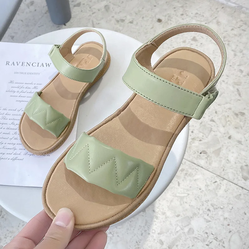 

Women Sandals Pu Leather Platform Fashion Sandals Casual Solid Color Flat Roman Female Sandals Outdoor Open Toe Beach Slippers
