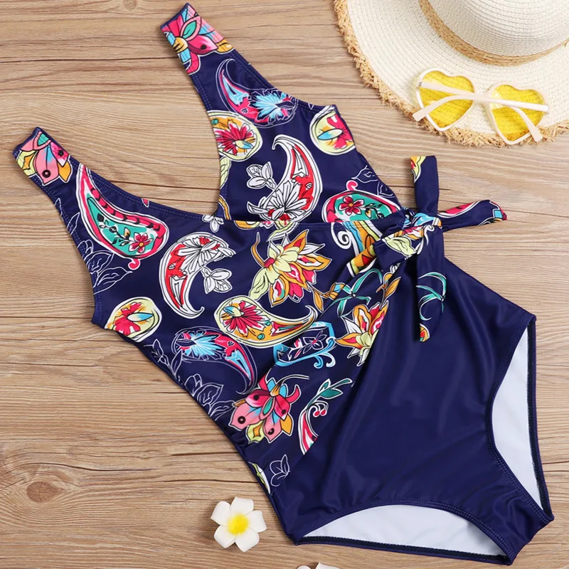 

Floral One-piece Large Swimsuits Closed Plus Size Swimwear Push Up Women's Swimming Body Bathing Suit Female Beach Pool Bather