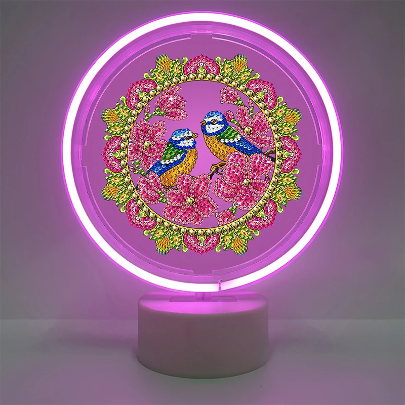 DIY новая настольная лампа с алмазной росписью светодиодный неоновый светильник