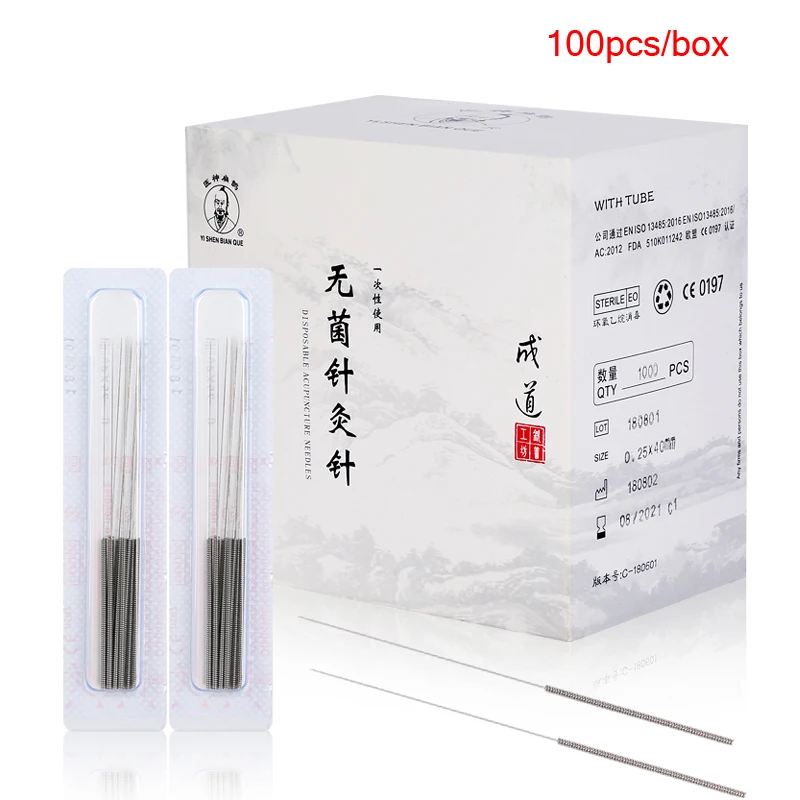

Dropshipping Service 100 Pcs Disposable Sterile Acupuncture Practice Beauty Acupuncture Needle Massage Needles With Tube