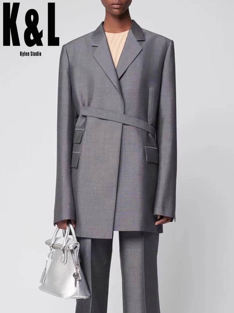 Женский шерстяной костюм K &amp L черный костюм-блоггер в стиле ins и минималистского