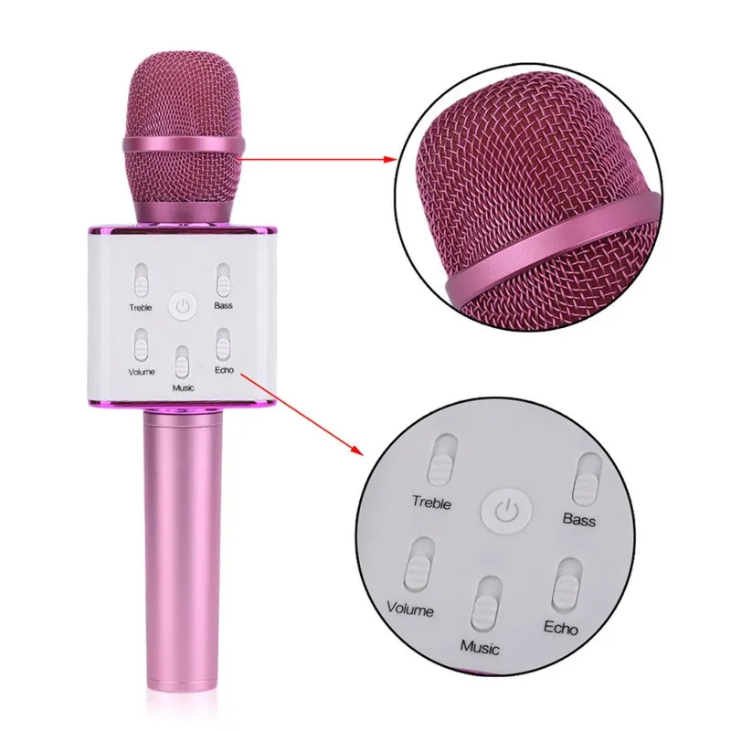 Wireless Original Brand Q7 Bluetooth Karaoke Microphone Professional Player Speaker With Carring Case For Iphone Android | Электроника